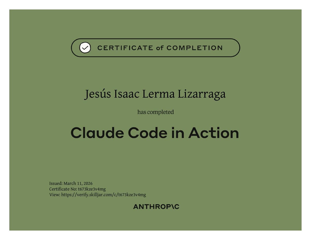 Claude Code in Action certificate
