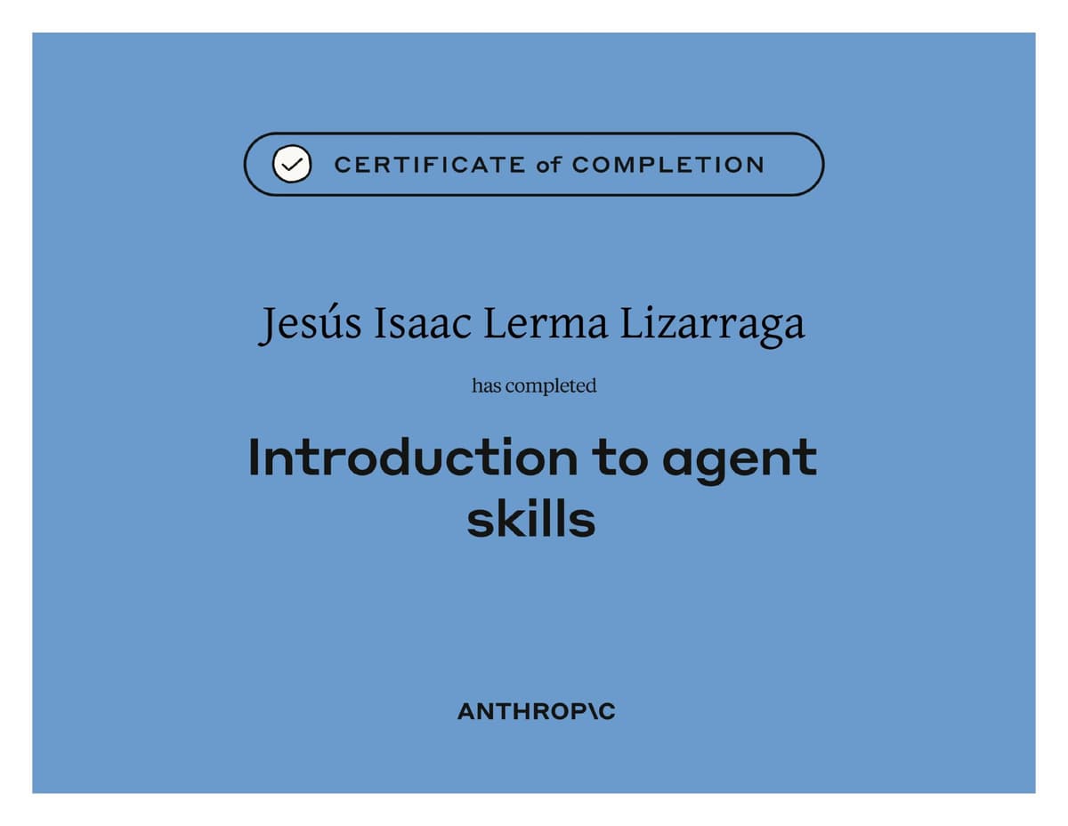 Introduction to Agent Skills certificate