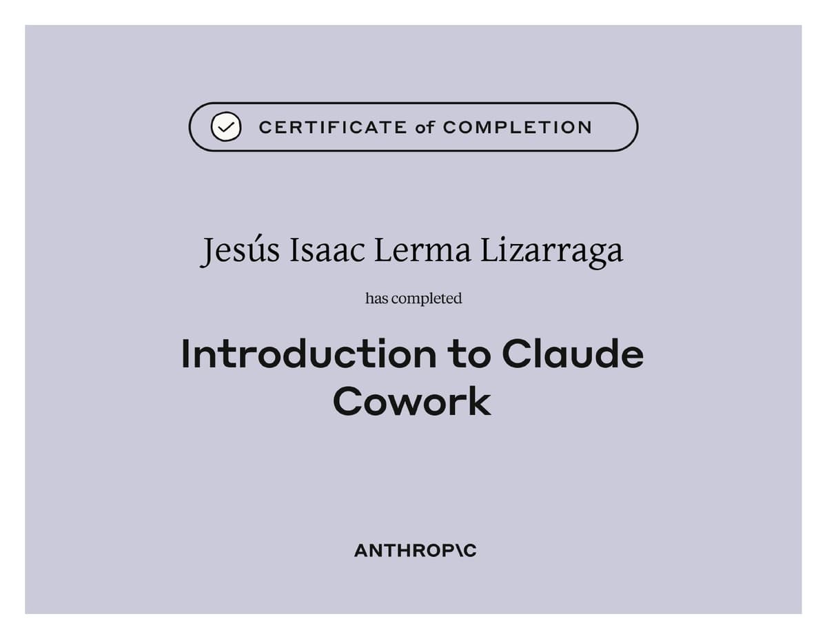 Introduction to Claude Cowork certificate